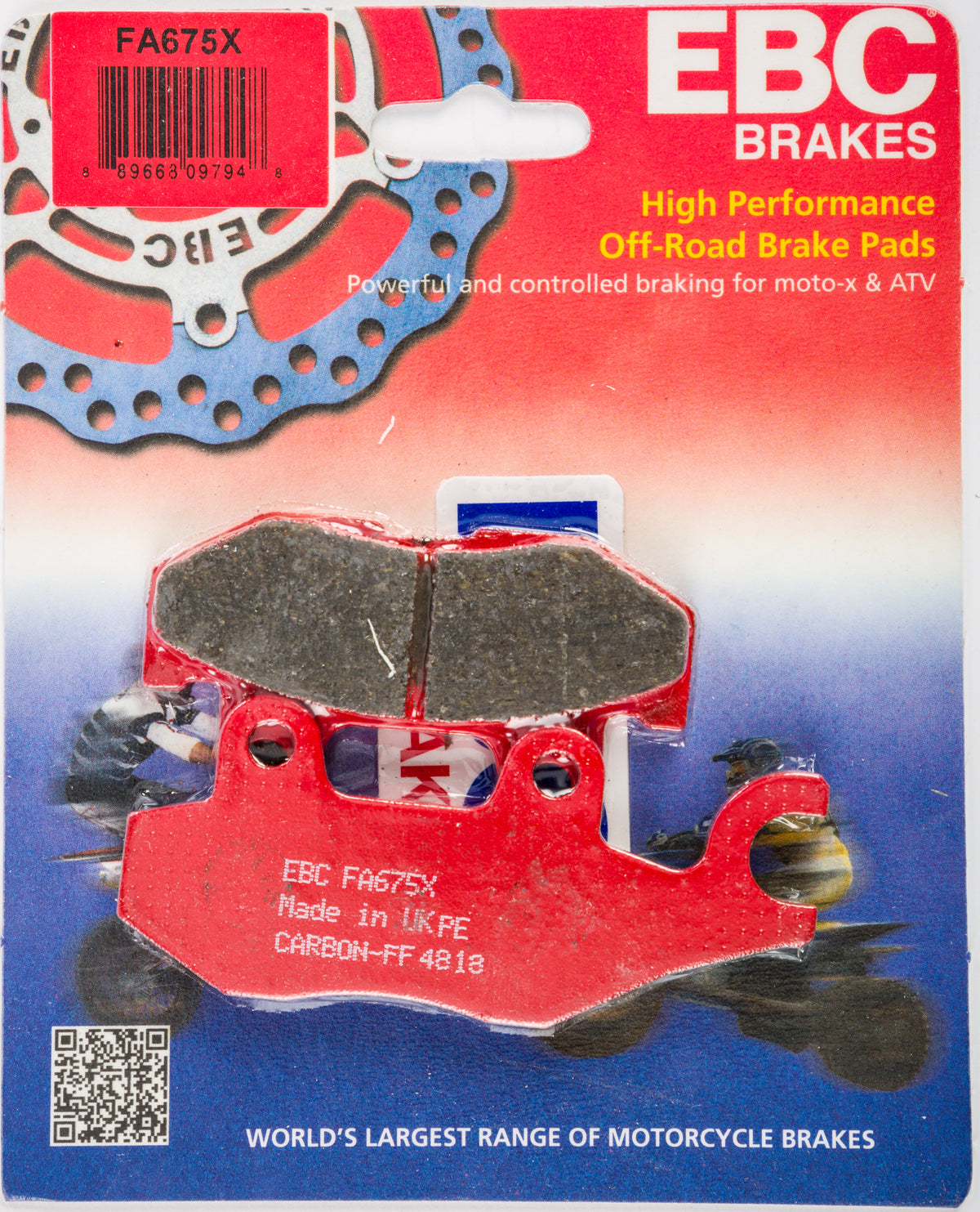 EBC Fa675X Carbon X Series Brake Pads for Yamaha ATV/UTV Models