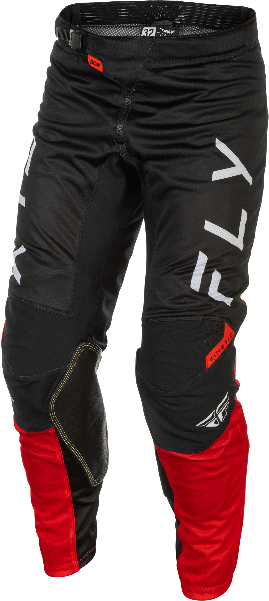 Fly Racing Kinetic Mesh Center Pants US 34 Black/White/Red for Offroad Performance