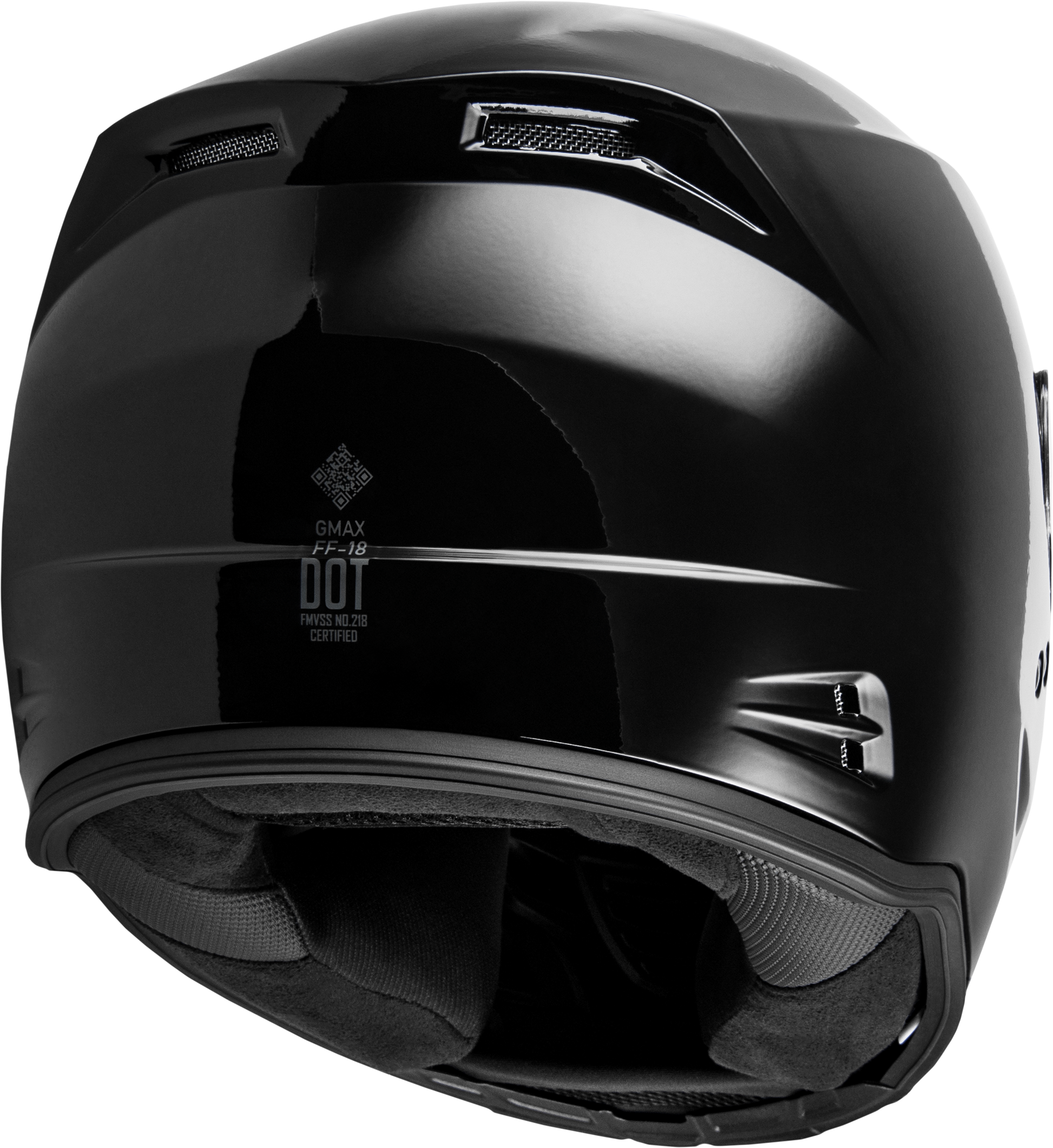 GMAX FF-18 Solid Black Full-Face Helmet for Adults, Medium Size