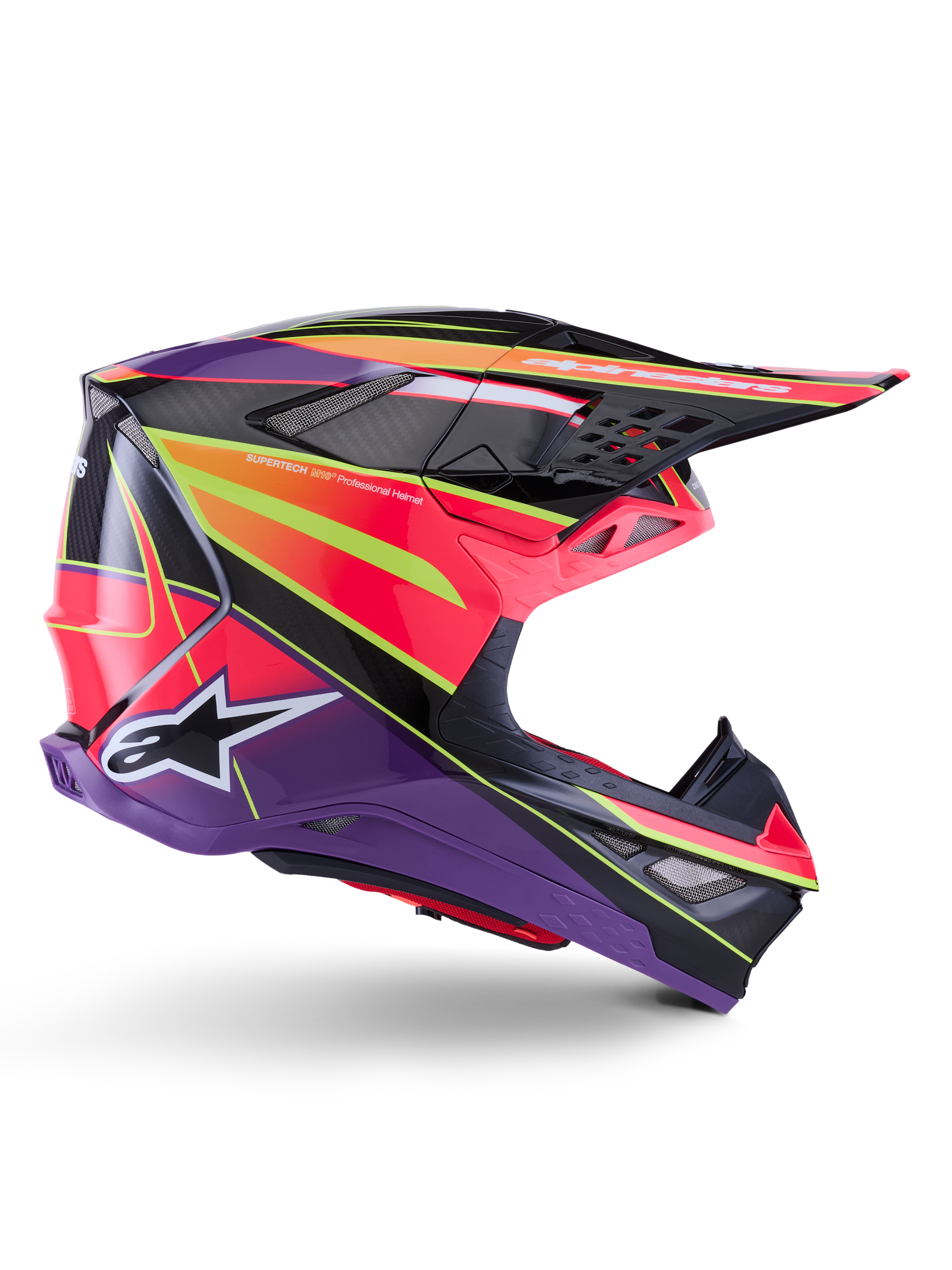 Alpinestars Supertech S M10 Era Offroad Helmet - Pink, Violet & Yellow Fluo, 2X-Large Gloss Finish