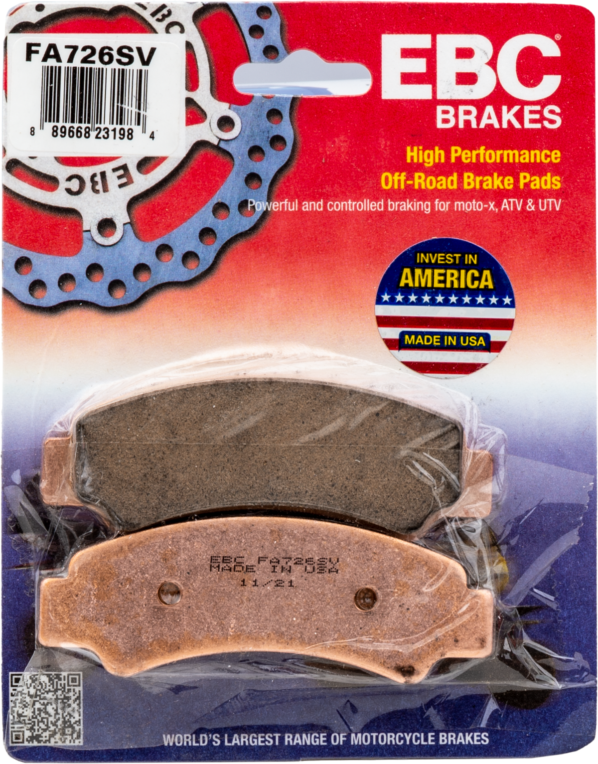 EBC Fa726sv Severe Duty Sv Series Brake Pads for CF-MOTO ATV/UTV