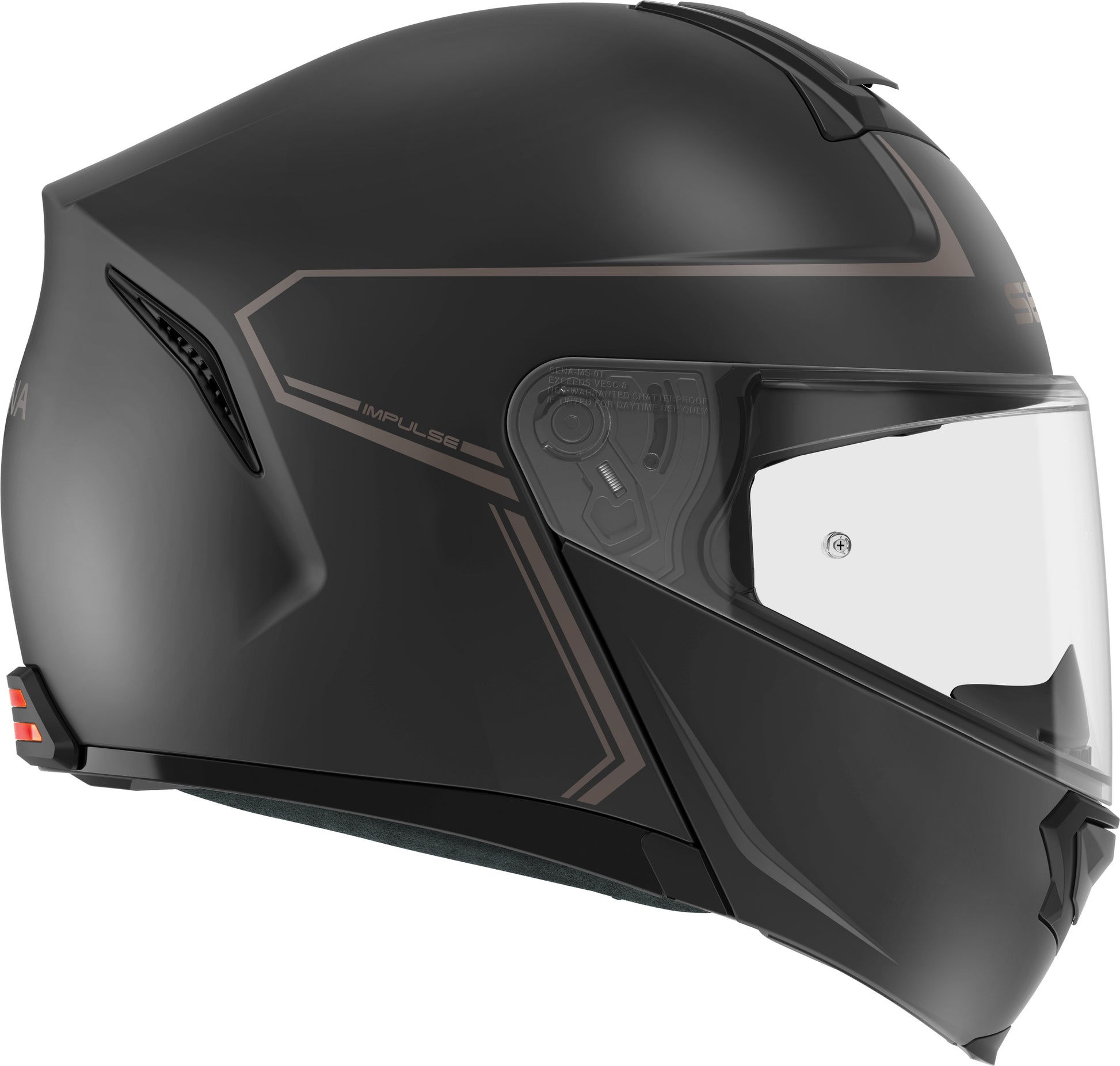 SENA Impulse Modular Helmet Matte Black Medium with Harman Kardon Speakers and Mesh Intercom
