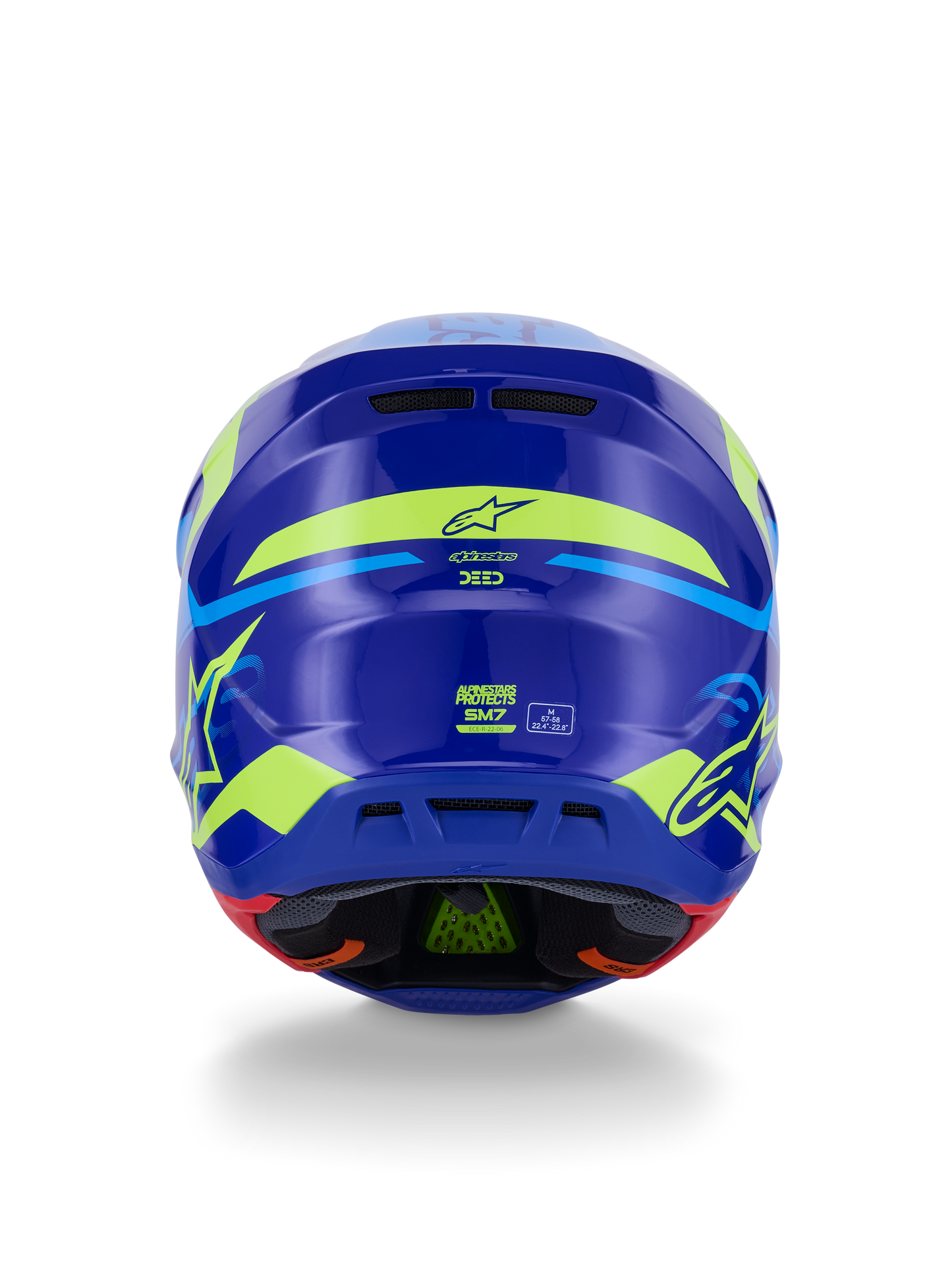 Alpinestars SM7 Deed Helmet Blue/Yellow Fluo Glossy Medium Off-Road Helmet