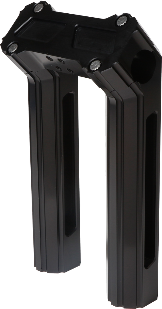 Hofmann Designs HDB-1013B 8-Inch Black Billet Risers with 60-Degree Kickback for V-Twin Motorcycles