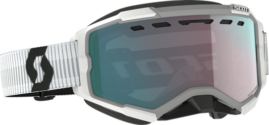 Scott Fury Goggle Snow Cross White with Aqua Chrome Lens
