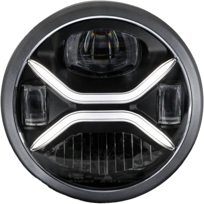 KOSO 28-61024 7-inch Zenith LED Headlight with H4 Plug for Harley Davidson Motorcycles