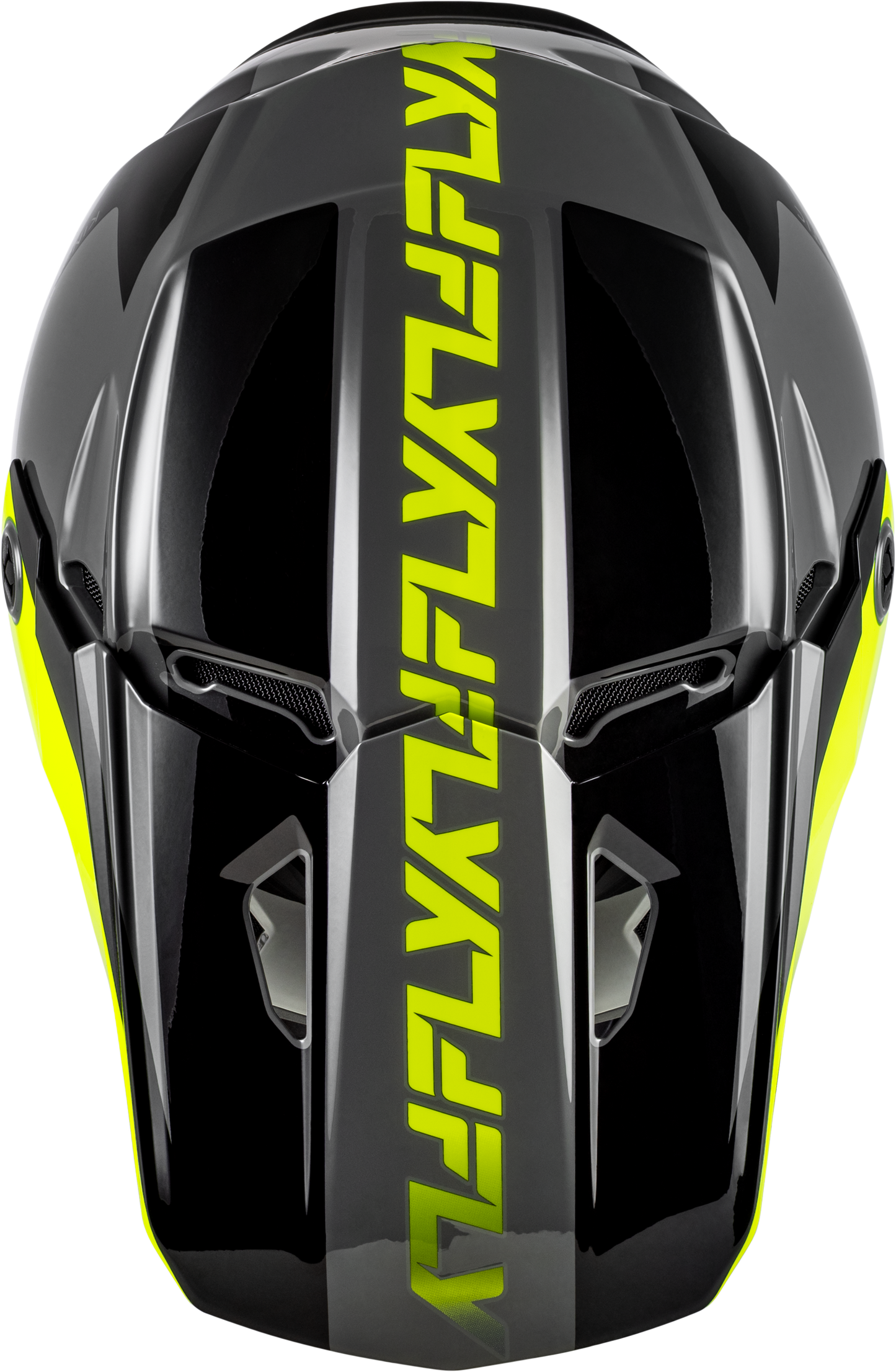 FLY Racing Kinetic Crest Off-Road Helmet – X-Large Grey/Black/Hi-Vis Yellow