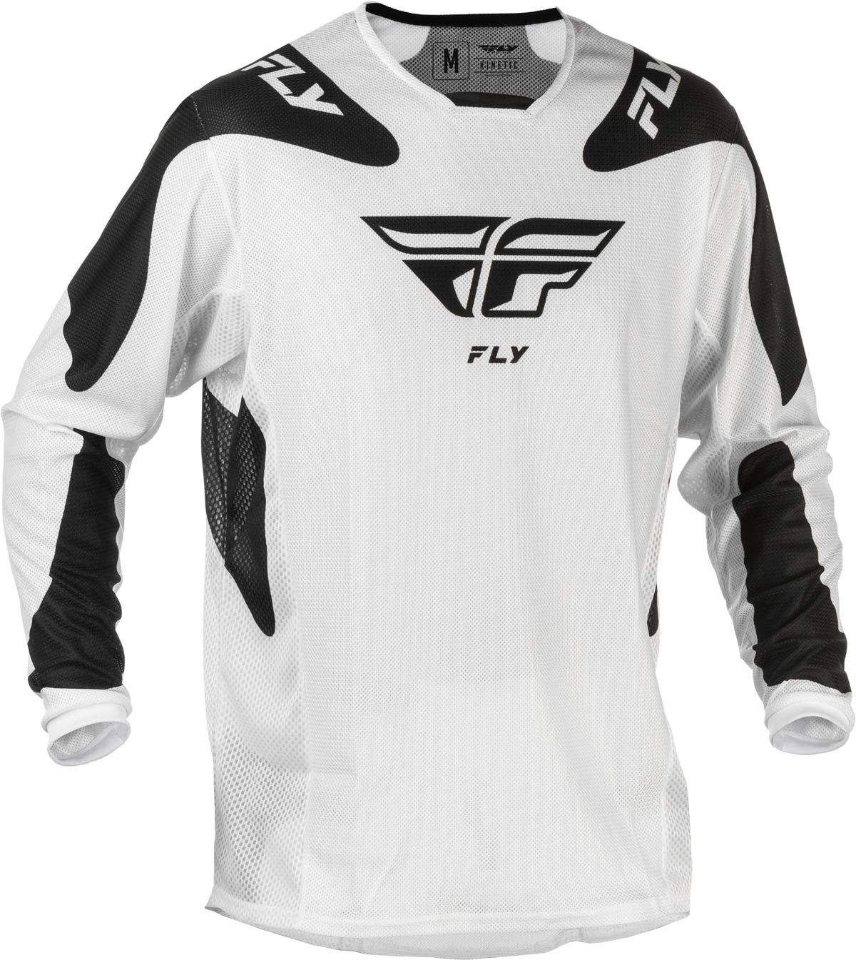 Fly Racing Kinetic Mesh Sym Jersey White/Black Small - Offroad Performance Shirt