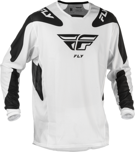 Fly Racing Kinetic Mesh Sym Jersey – White/Black Medium Offroad Performance Shirt