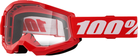 100-Percent Strata 2 Goggle Red with Clear Lens – Offroad Performance Eyewear