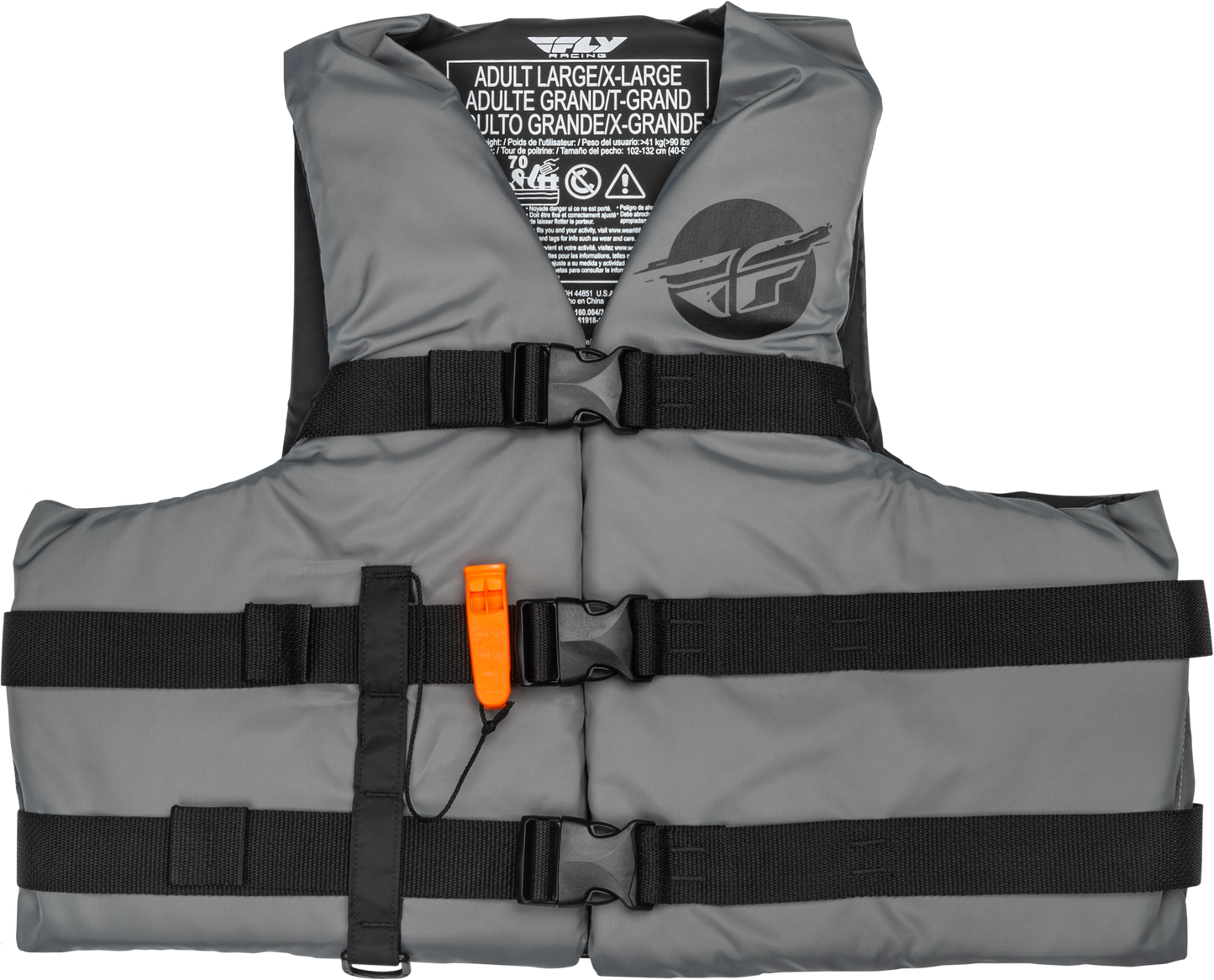 Fly Racing Nylon Flotation Vest X-Small Grey/Black for Watercraft Safety