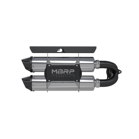 MBRP Dual Stacked Slip-On Exhaust System with Performance Muffler for Polaris RZR XP Turbo