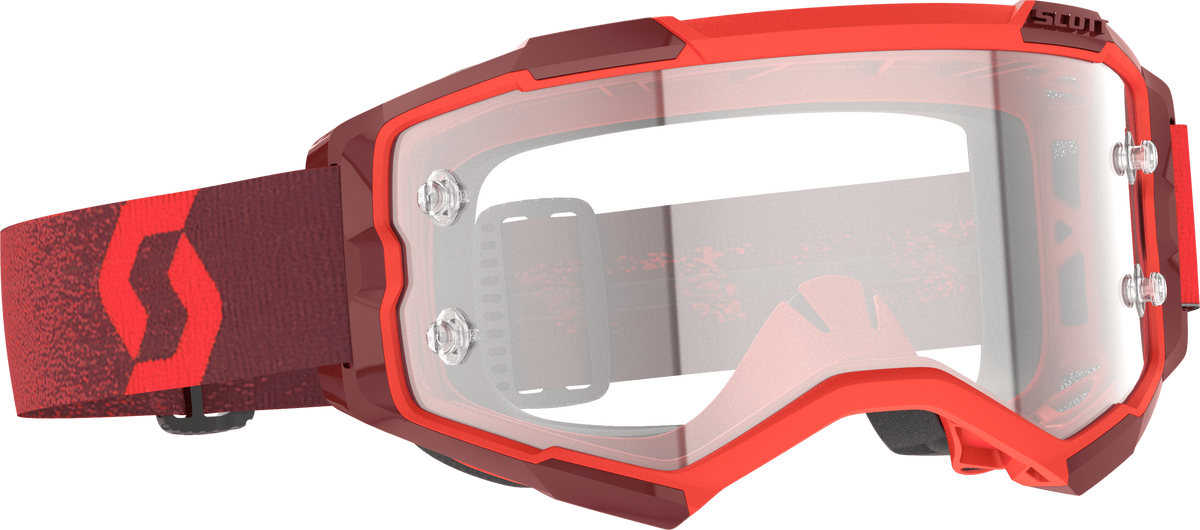 SCOTT Fury Goggle Red with Clear Lens - Offroad Eyewear for Trail and Motocross