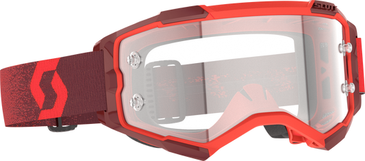 SCOTT Fury Goggle Red with Clear Lens - Offroad Eyewear for Trail and Motocross