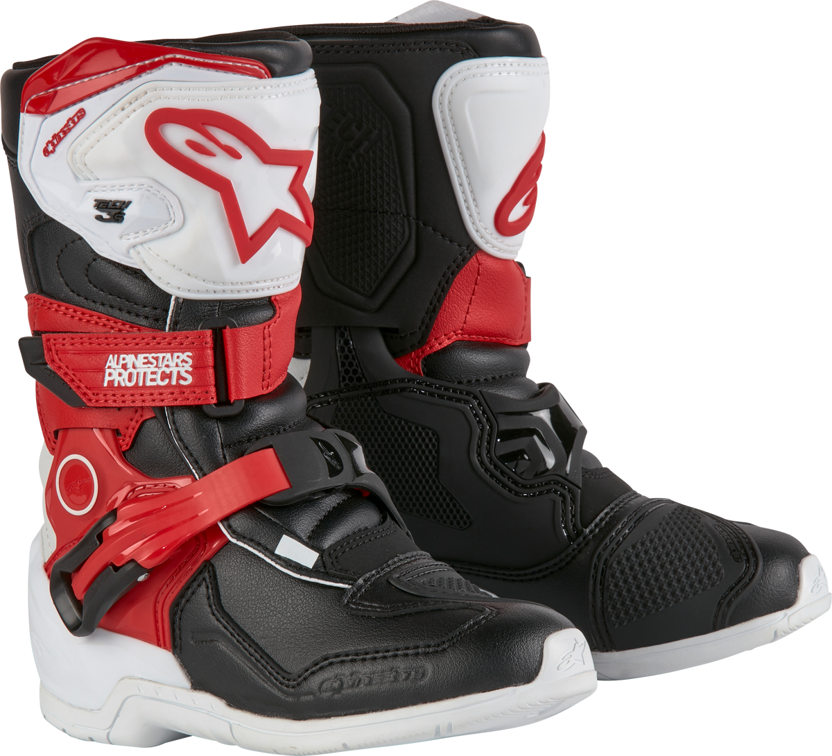Alpinestars Tech 3s Kids Offroad Boots Youth Size 01 White, Black & Bright Red