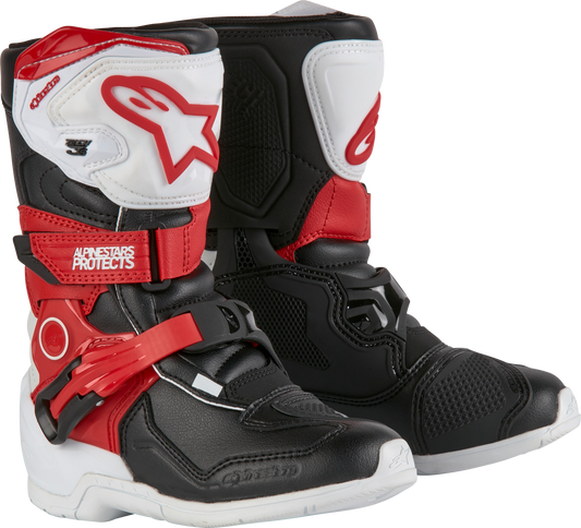 Alpinestars Tech 3s Kids Offroad Boots Youth Size 01 White, Black & Bright Red