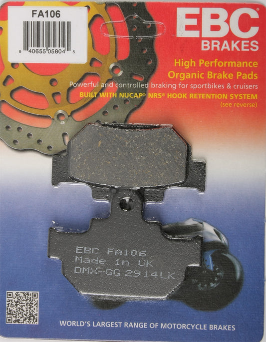 EBC Fa106 Organic Brake Pads for Suzuki GZ250 Marauder (1999-2008)