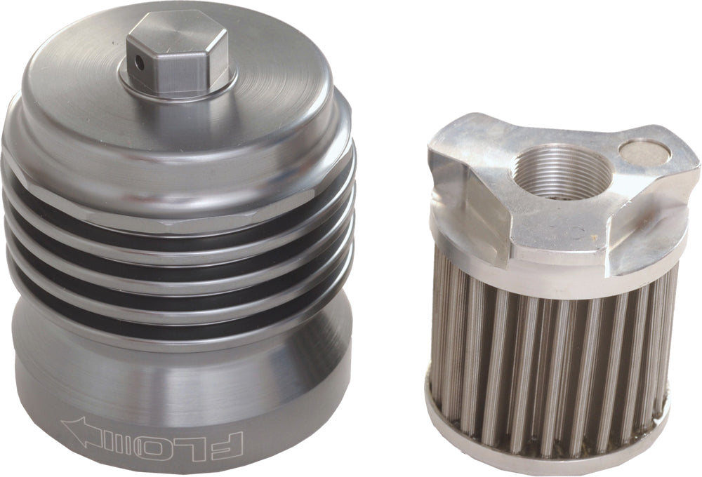 PCRACING Flo Reusable Steel Oil Filter for Kawasaki EX650, Triumph Tiger 800, Victory Magnum