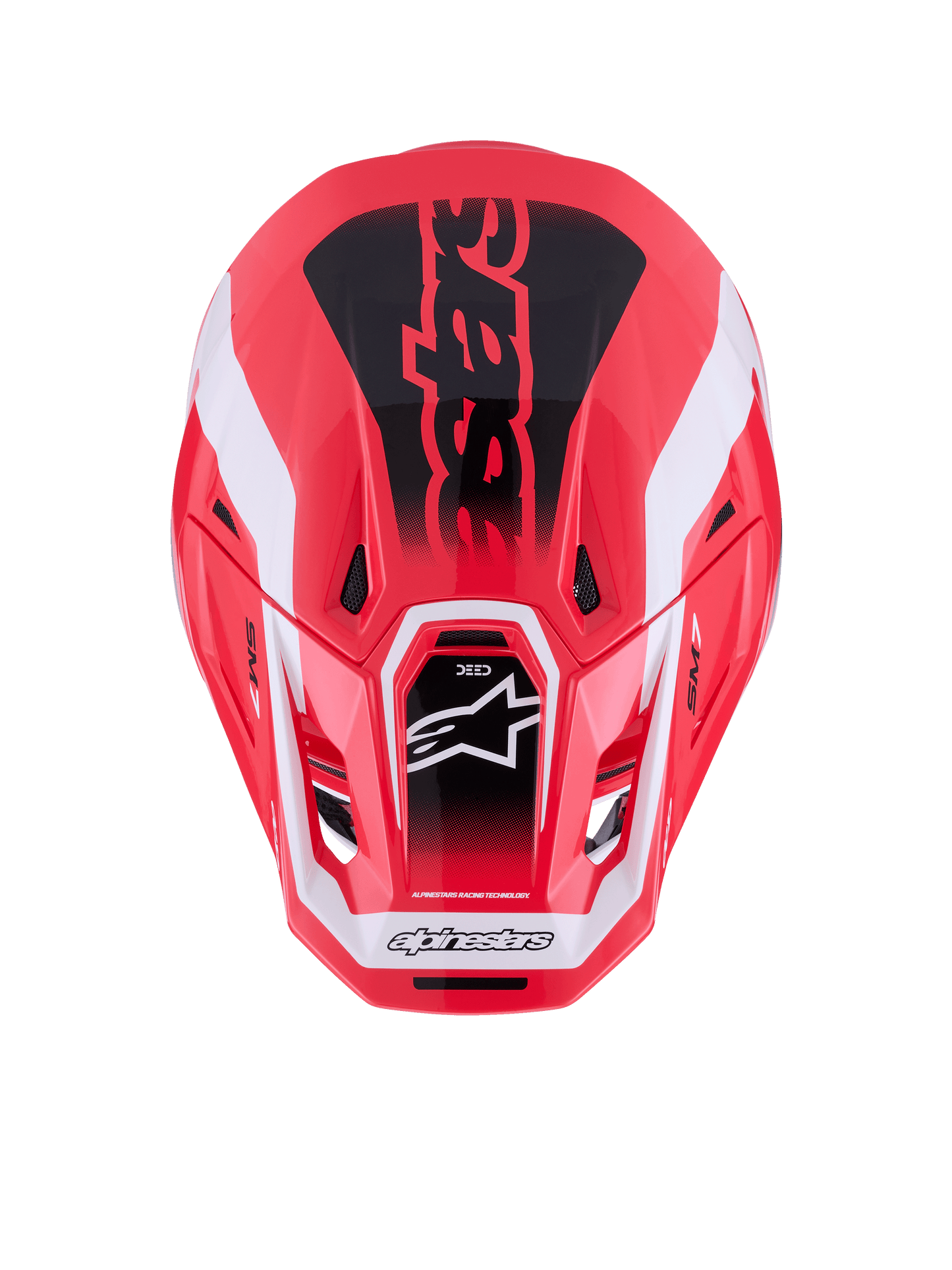 Alpinestars SM7 Deed Offroad Helmet - Medium, Gloss Finish in Red/Black/White