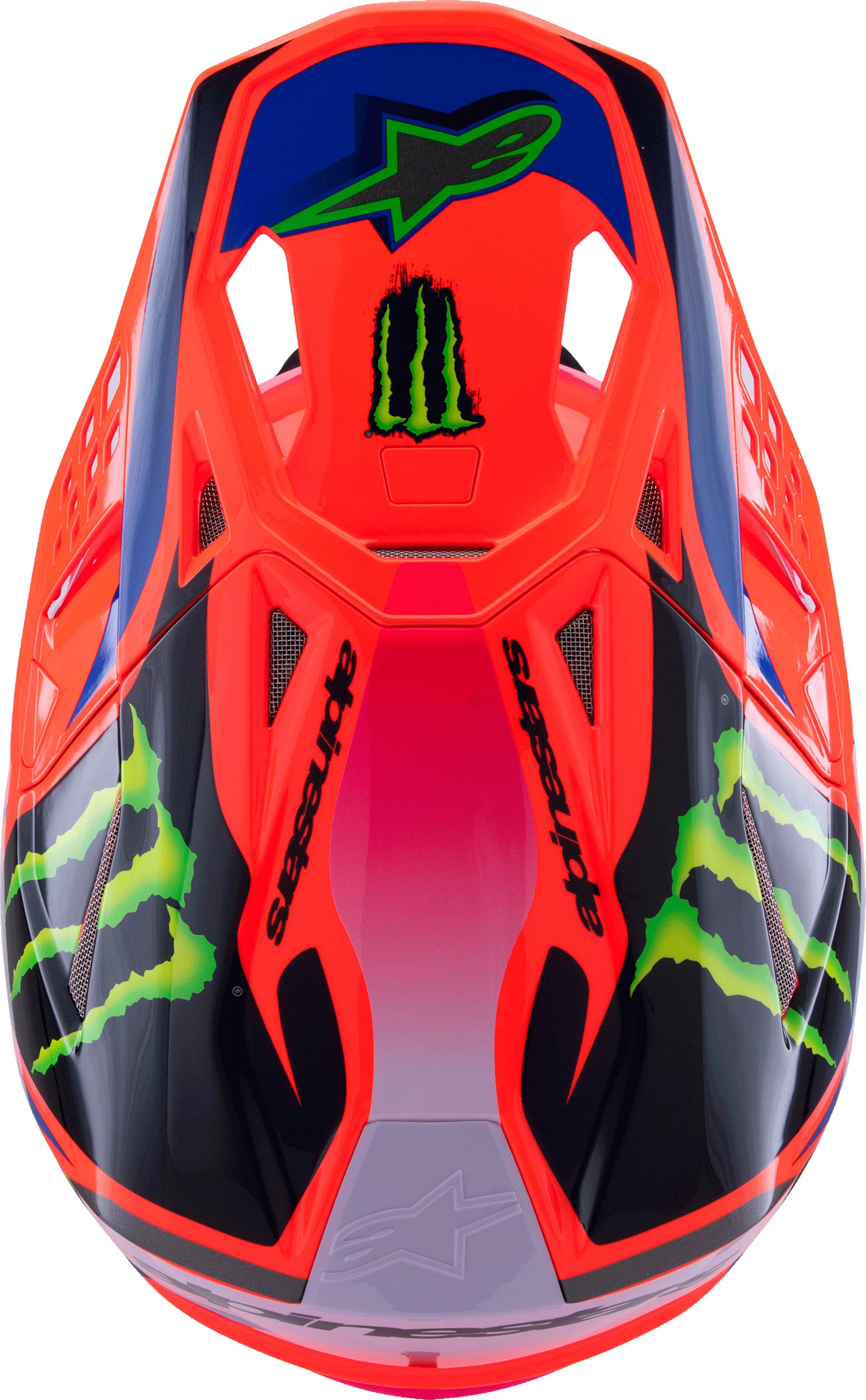 Alpinestars Supertech M10 Off-Road Helmet - Small, Orange Fluorescent/Purple/Pink Fluorescent