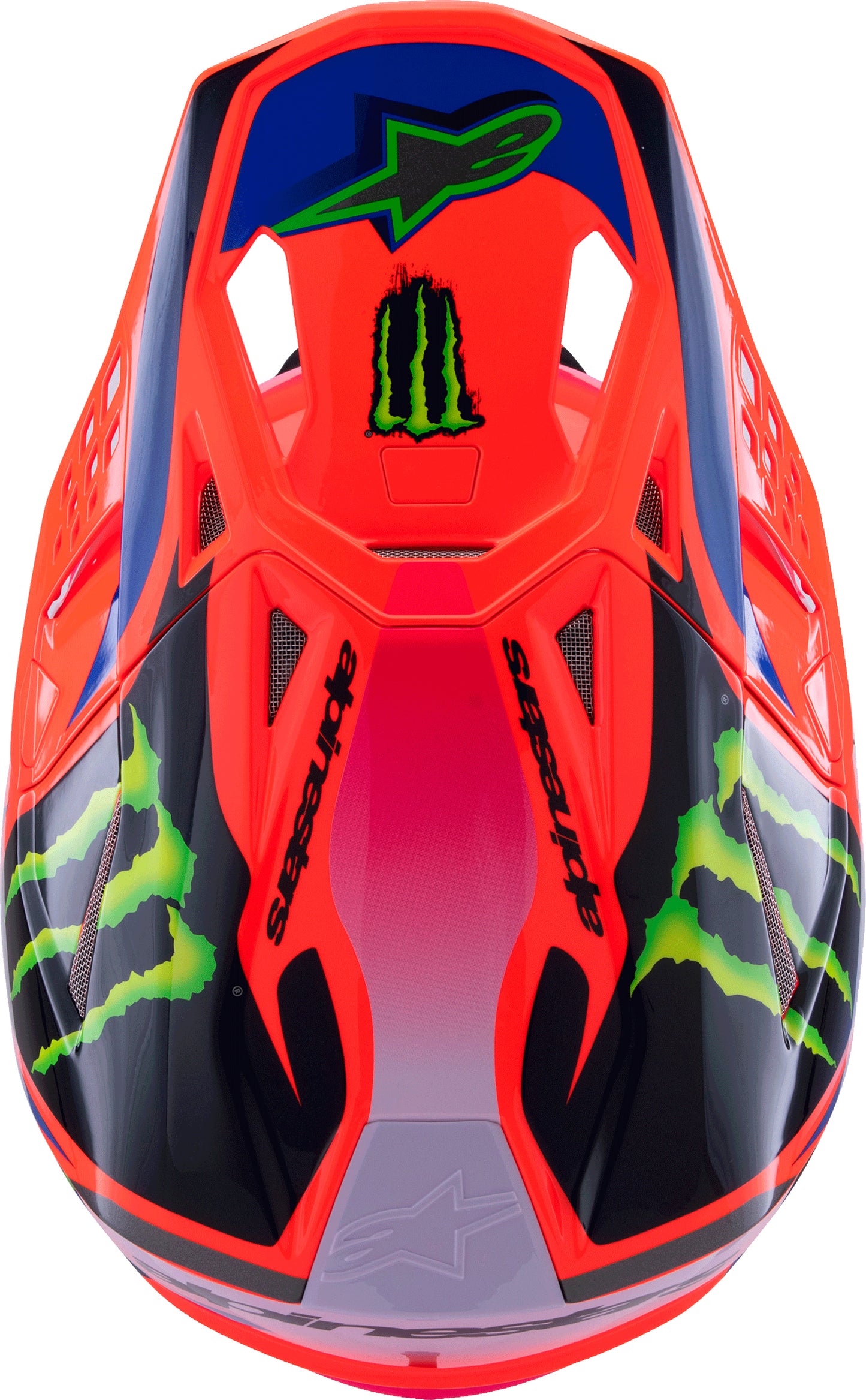 Alpinestars S M10 Deegan Off-Road Helmet in Orange Fluo, Purple, and Pink Fluo - Large
