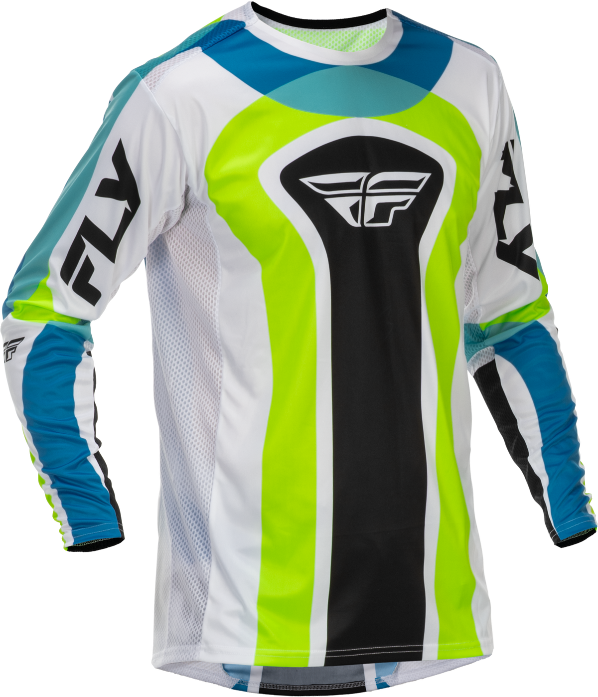 Fly Racing Lite LE Current Men's Offroad Jersey in White, Lime, and Blue – Medium