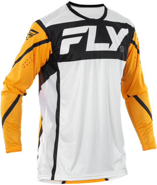 Fly Racing Lite Jersey 2X-Large White/Black/Mustard Offroad Performance Shirt