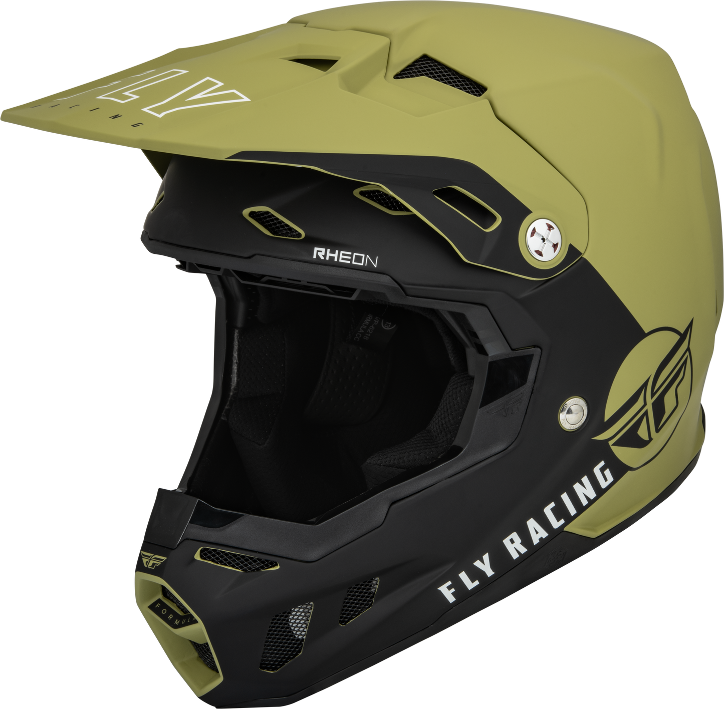 Fly Racing Youth Formula CC Centrum Helmet Matte Olive Green and Black for Off-Road
