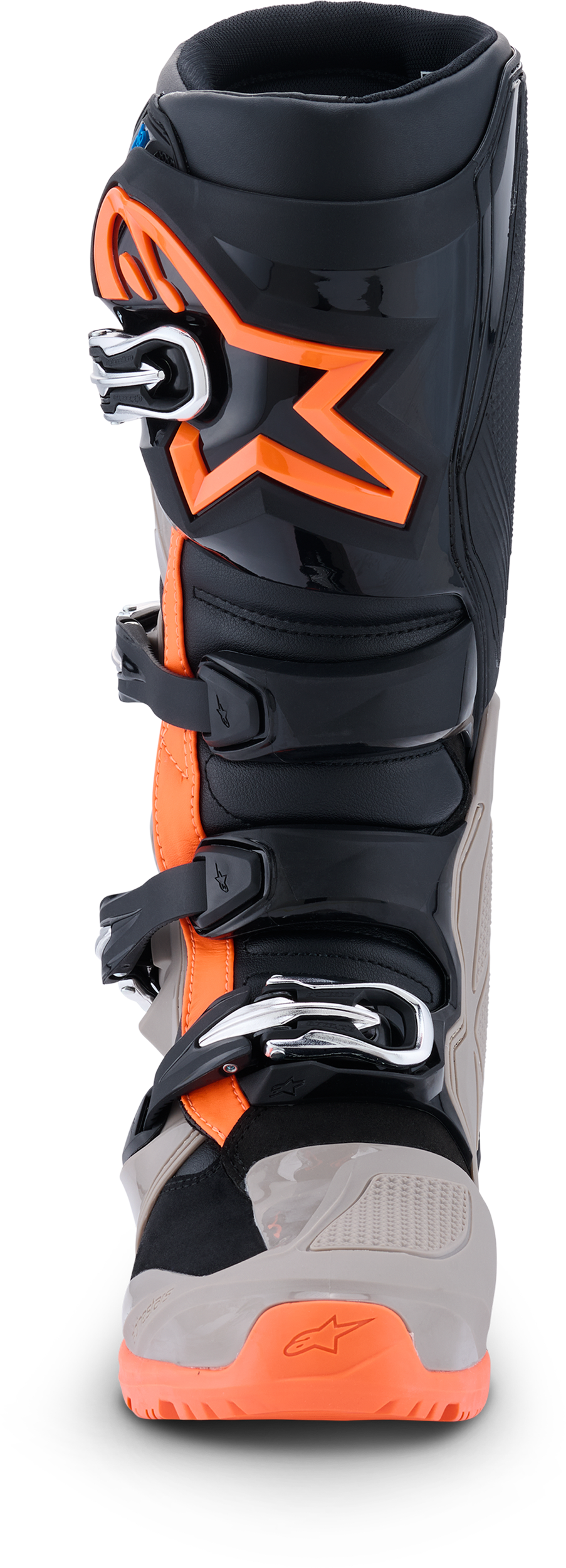 Alpinestars Tech 7 Enduro Offroad Boots US 8 Black, Warm Grey & Orange Fluo
