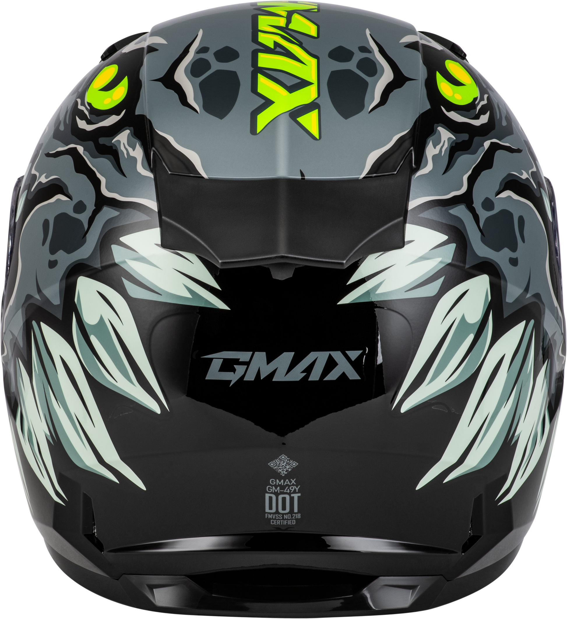 GMAX Youth GM-49Y Drax Full-Face Helmet in Grey – Street Safety for Kids