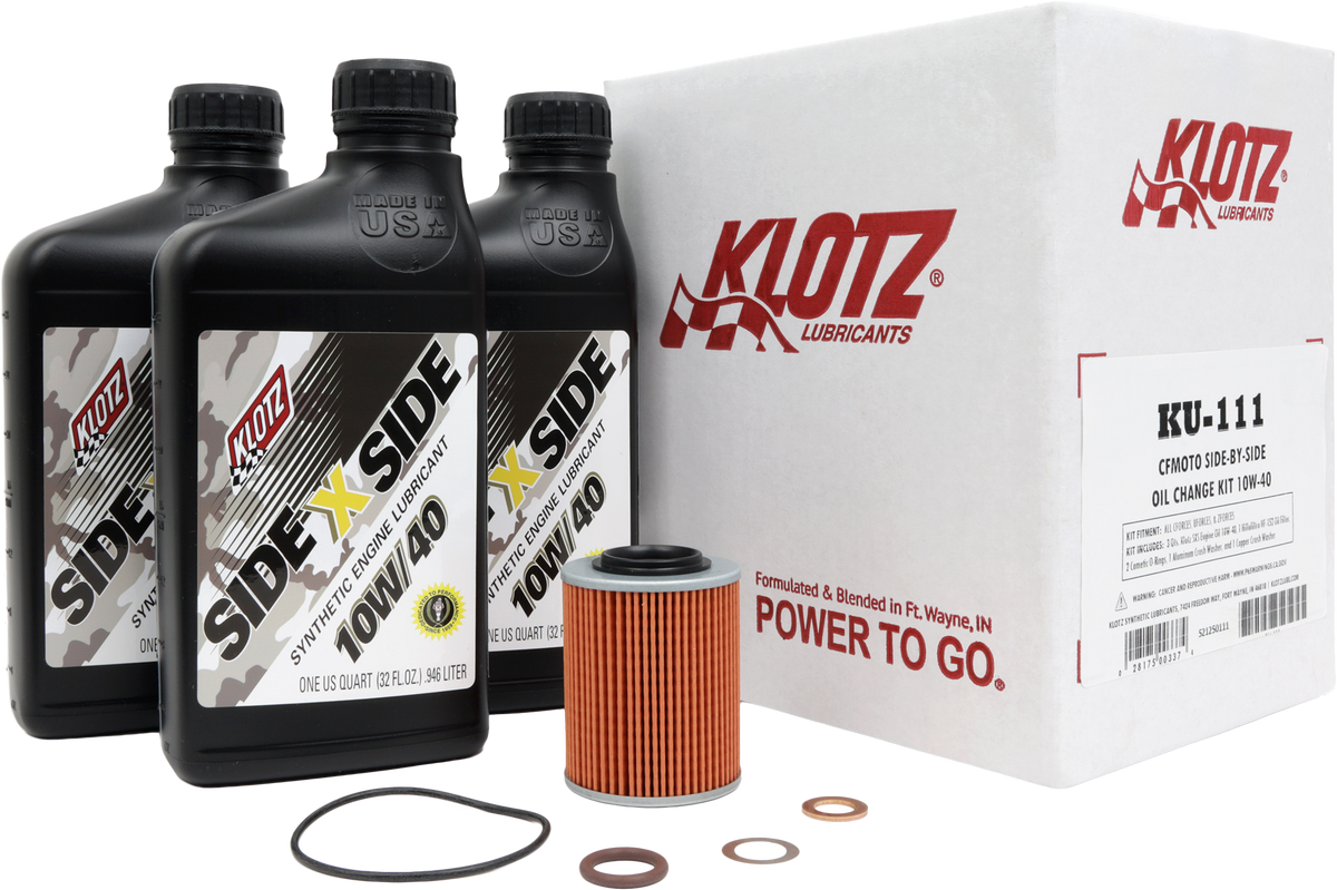 Klotz KU-111 Synthetic Oil Change Kit for CFMoto Side-by-Side Vehicles