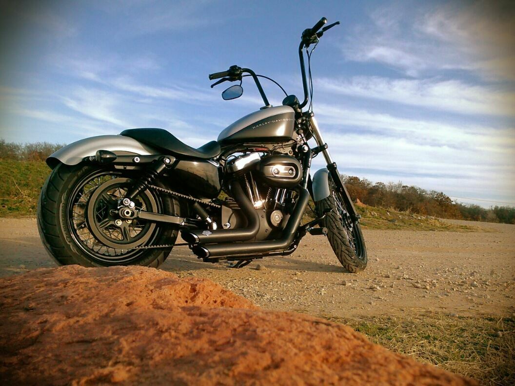 BURLY BRAND Narrow 16" Apehangers 1 inch Black for Harley Davidson