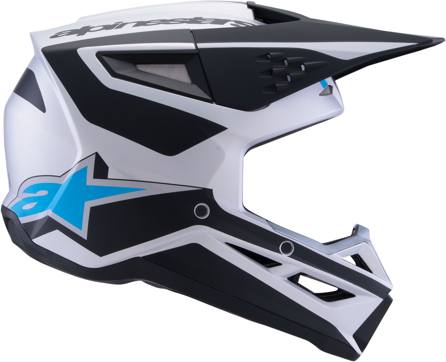 Alpinestars SM3 Helmet Medium Off-Road Helmet with Matte Finish in Silver/Blue/Black