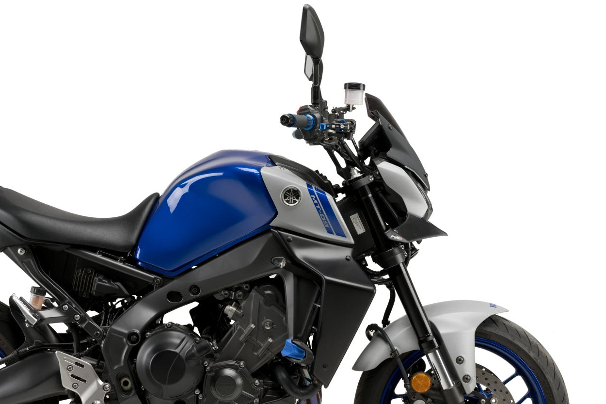 PUIG Downforce Front Spoiler for Street Motorcycles - Matte Black (Part 21133J)