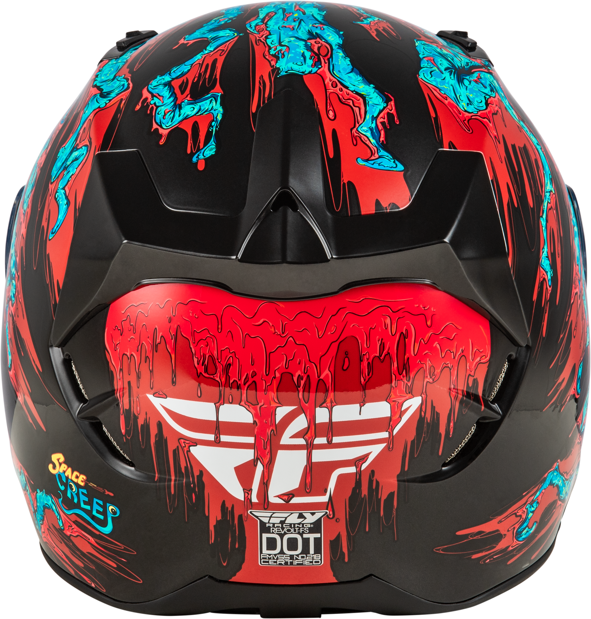 Fly Racing Revolt Space Creep Full-Face Helmet 2X-Large Light Blue/Black/Red
