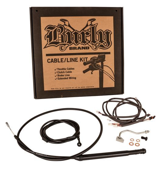 Burly Brand Control Kit for 14-Inch Ape Hangers – Black Vinyl for Harley Davidson 2021-2022