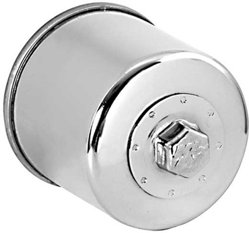 K&N KN-204C Chrome Oil Filter for Yamaha, Triumph, Kawasaki - High-Flow Synthetic Media