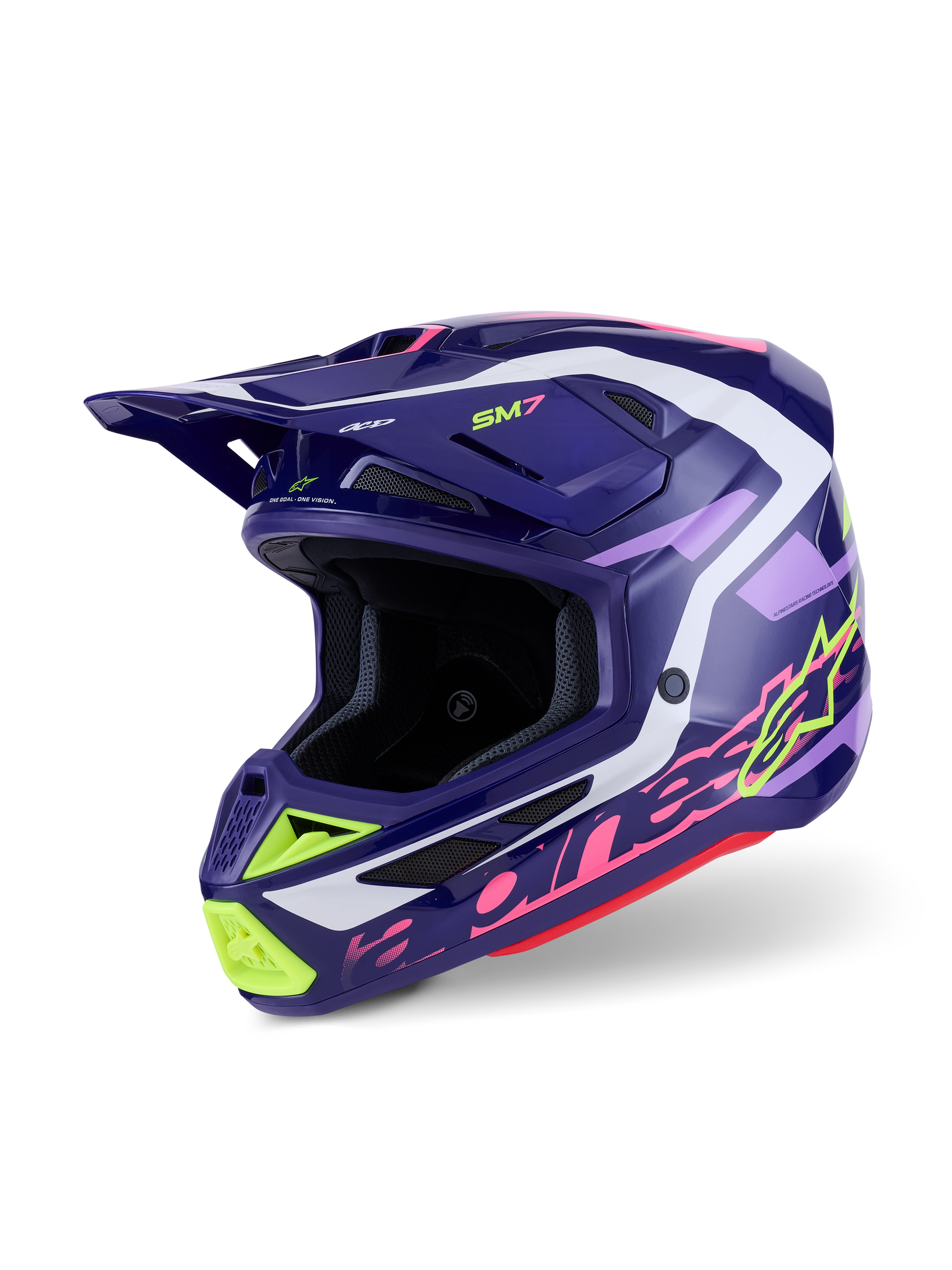 Alpinestars SM7 Deed Helmet Large Purple and Pink Gloss Finish