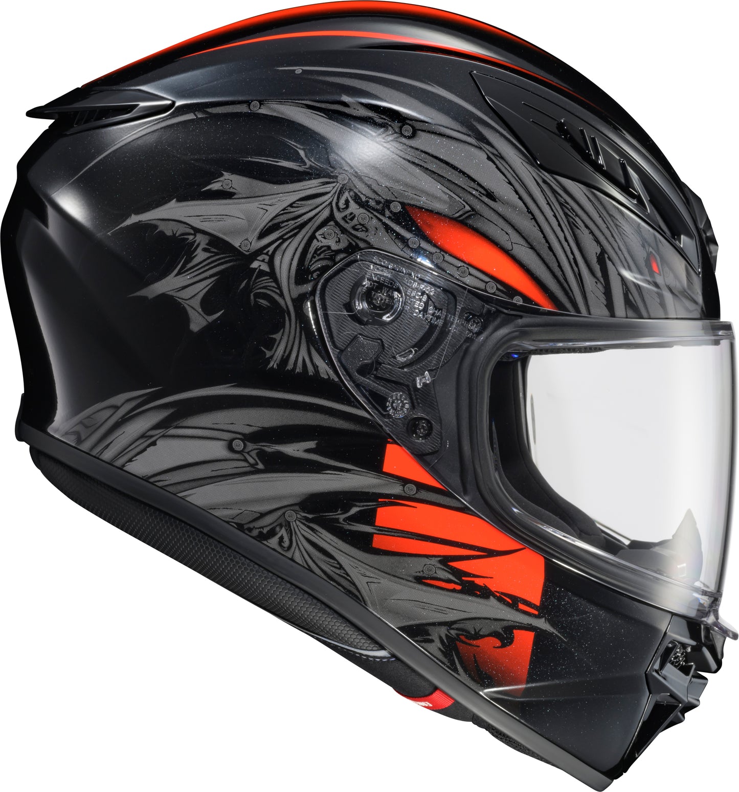 Scorpion EXO R430 Full Face Helmet Black/Red, Small - Advanced Street Motorcycle Helmet with Elliptec Shield