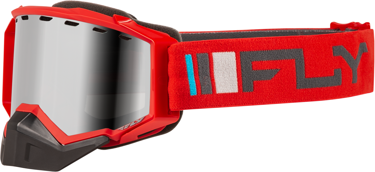 Fly Racing Zone Snow Goggle Red/Charcoal with Silver Mirror/Smoke Lens