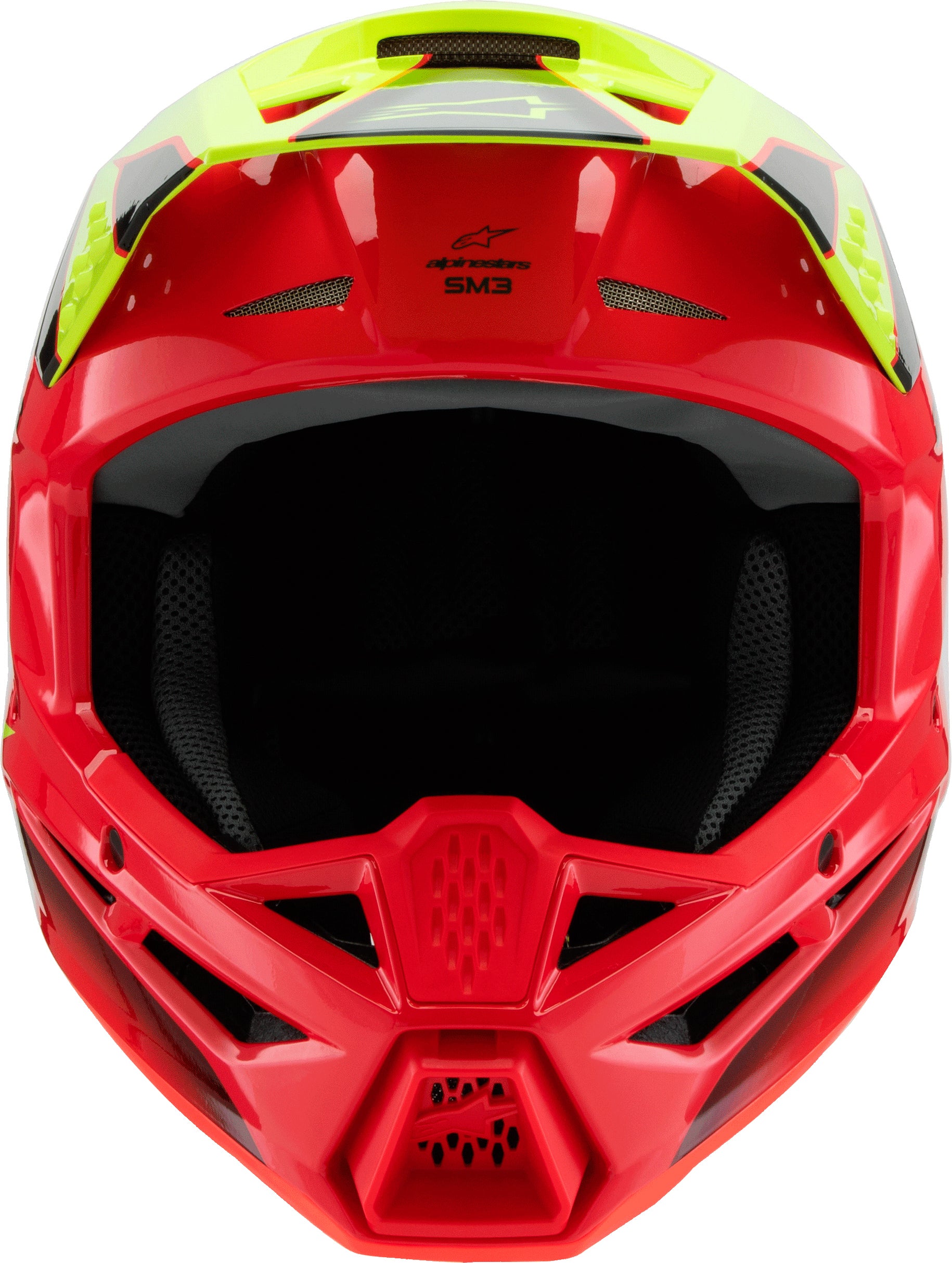 Alpinestars SM3 Youth Fray Off-Road Helmet - Youth Medium, Red/Yellow Fluo/Black