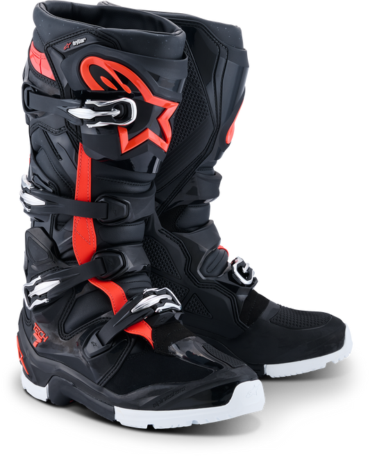 Alpinestars Tech 7 Enduro Drystar Offroad Boots US 08 Black/Red Fluo/White