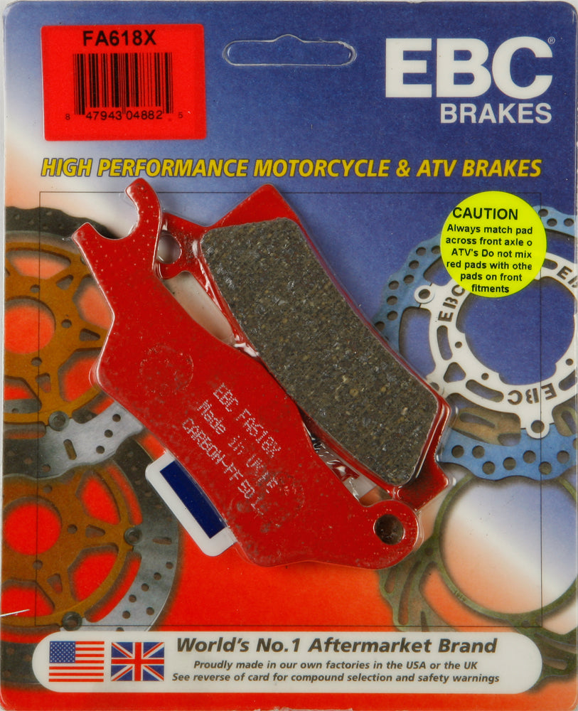 EBC Fa618X Carbon X Series Brake Pads for Can-Am Outlander 450, 500, 650, and 800 XMR Models