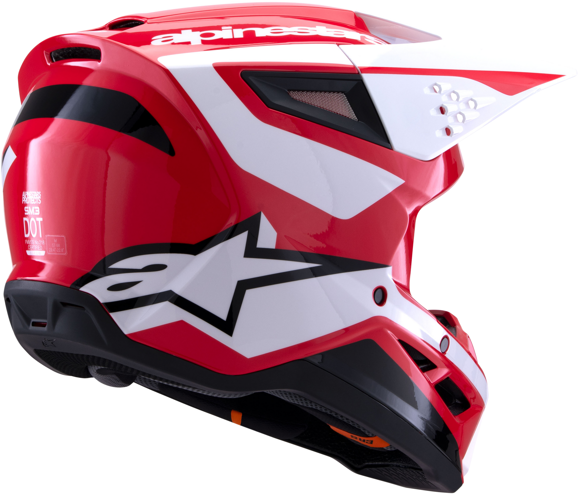 Alpinestars SM3 Off-Road Helmet 2X-Large Red/White/Black Glossy