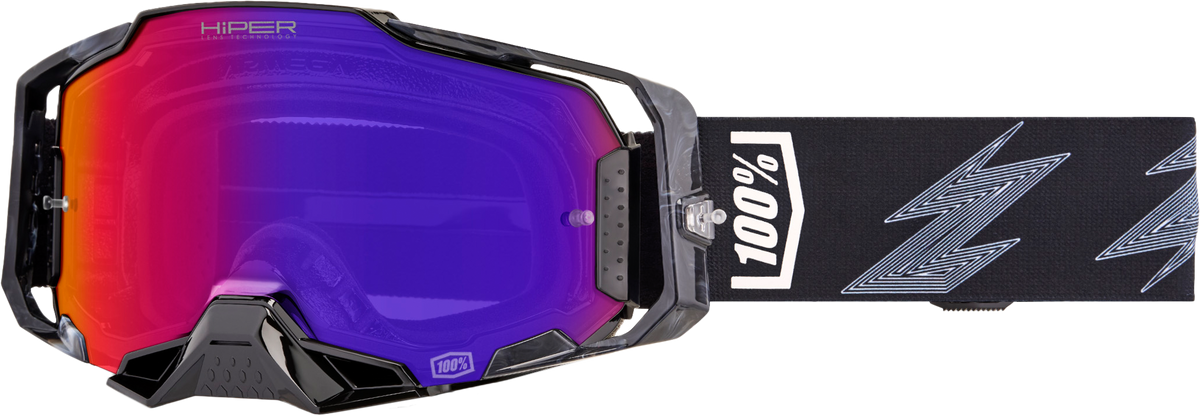 100 Percent Armega Hiper Goggle with Crenshaw Mirror Purple Lens for Offroad
