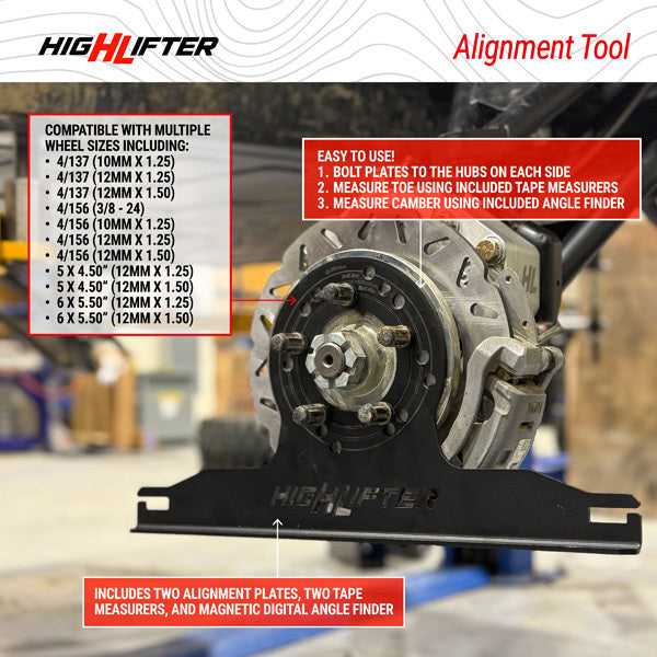 High Lifter Toe Alignment Kit for 5/6 Lug UTVs and ATVs - Accurate Ride Height Alignment Tool