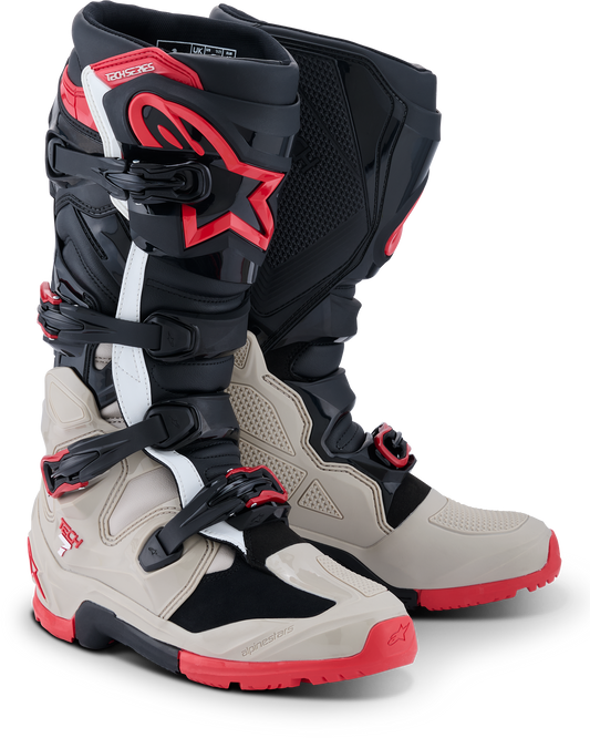 Alpinestars Tech 7 Enduro Boots US 8 Black Light Grey Bright Red