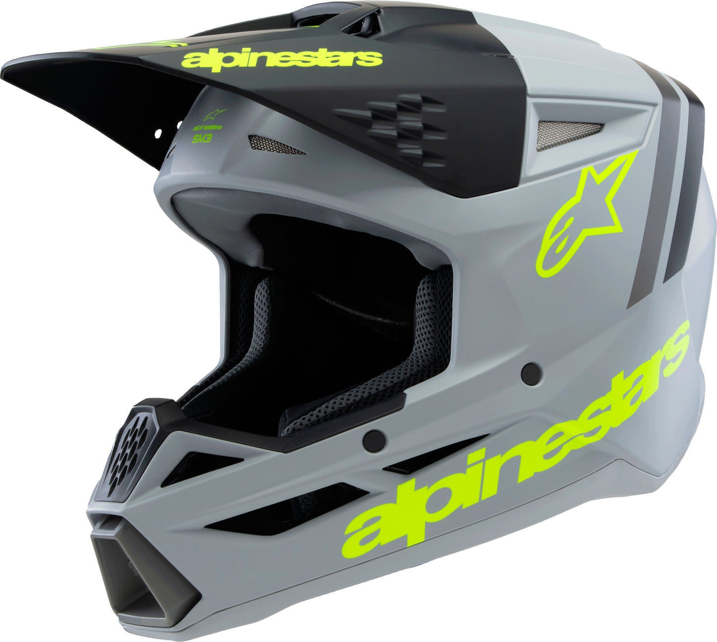 Alpinestars SM3 Youth Radium Helmet - Matte Grey/Black/Yellow Fluo, Youth Large