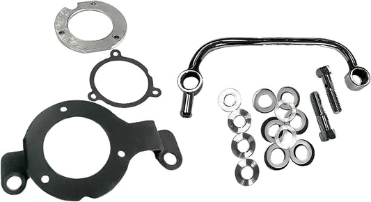 HardDrive Complete M8 Breather Tube Mounting Kit in Satin Black for Harley Davidson V-Twin Models