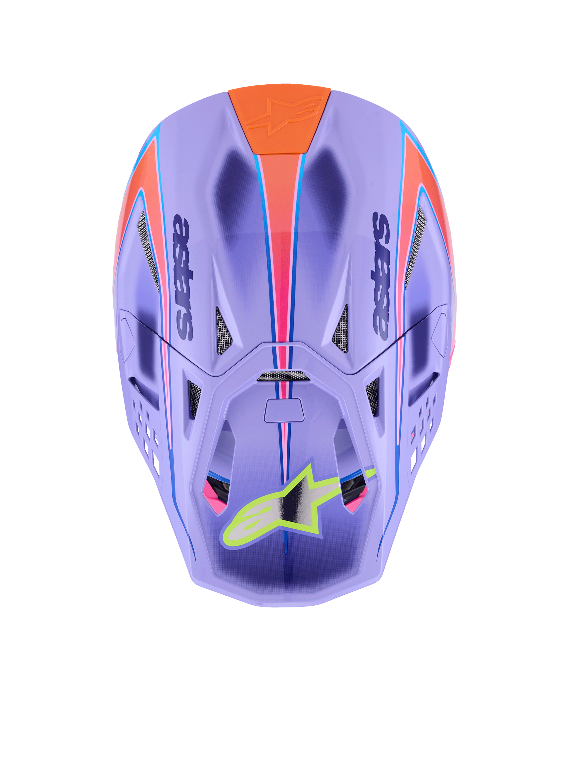 Alpinestars S-M10 Jett Lawrence Off-Road Helmet - Medium, Gloss Finish in Purple/Pink Fluo/Yellow Fluo